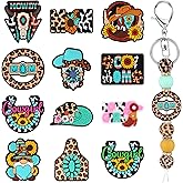 WEWAYSMILE 12 Pcs Silicone Focal Beads Western Silicone Beads Cute Focus Beads Silicone Beads Set Used for DIY to Make Various Handicrafts Beaded Pen Lanyards Bag Pendants Etc(Western Cowboy)