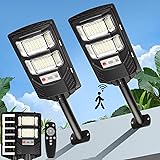 Solar Street Lights Outdoor Waterproof: 2 Pack LED