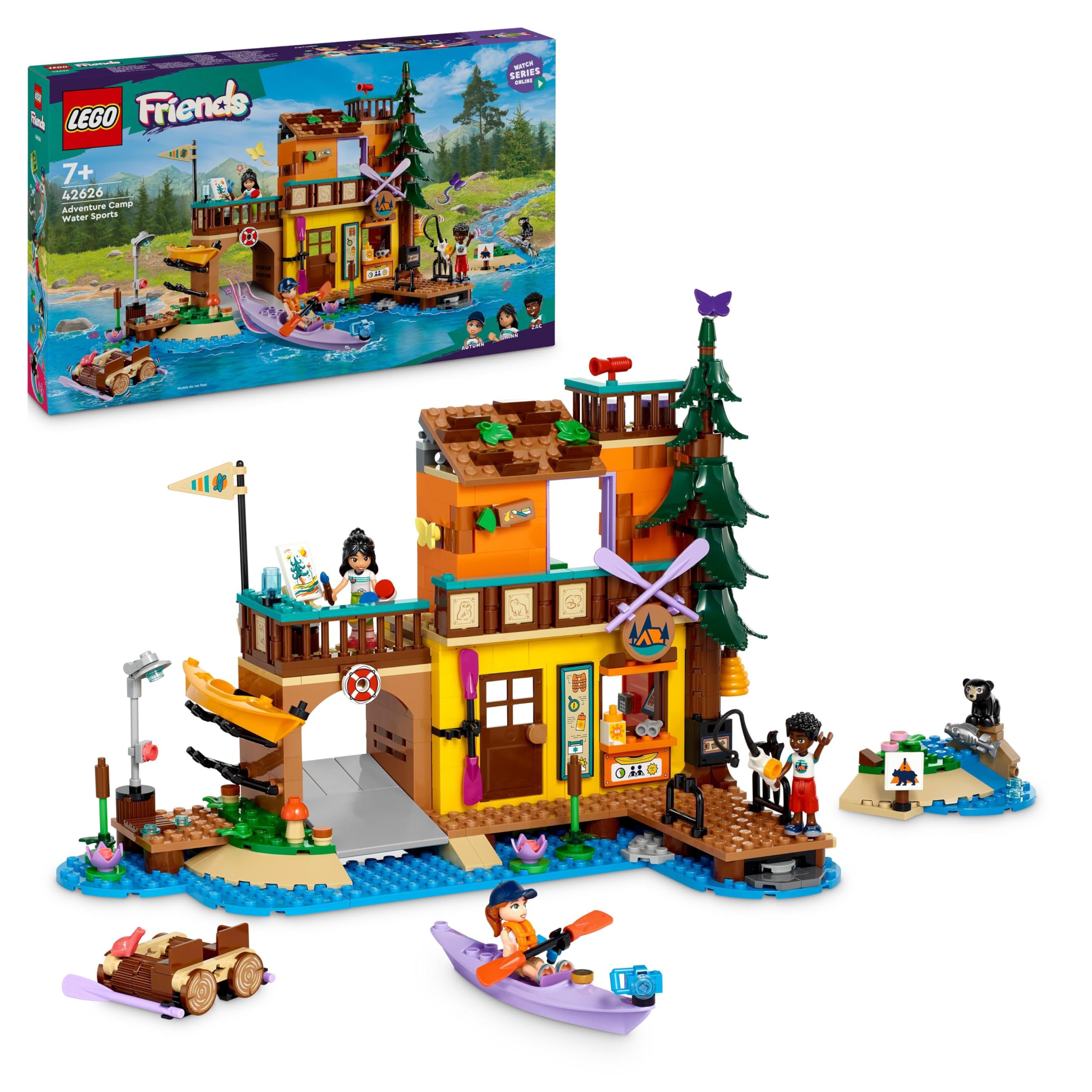Lego Friends Sports Aquatiques À La Base D’Aventure - Jouet De Construction Pour Enfants - Idée Cadeau Pour Les Filles Et Les Garçons De 7 Ans Et Plus - Inclut 3 Mini-Poupées Et Un Ours 42626