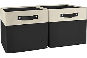 RiverRidge Kids storage bins - 10.5 Cube Storage Organizer with Handles – Black Two-Tone closet organizers and storage for Toys, Shoes & More - Fits RiverRidge Cabinets