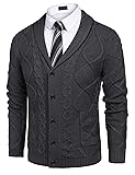 COOFANDY Men's Shawl Collar Cardigan Sweater Slim