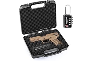 Kinghardcase Pre-Cut 9mm Gun Case with 1 TSA Lock, Lockable Hard Handgun Case for Pistols & Revolvers – Shockproof, Portable Gun Storage & Transport