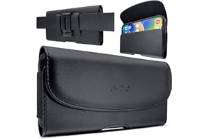 DeBin Belt Holster Case for iPhone 16/15/14/13/12 Plus & Pro Max, 11 Pro Max, Xs Max, 7/8 Plus, Phone Pouch with Belt Clip, Cell Phone Holder Large, Black