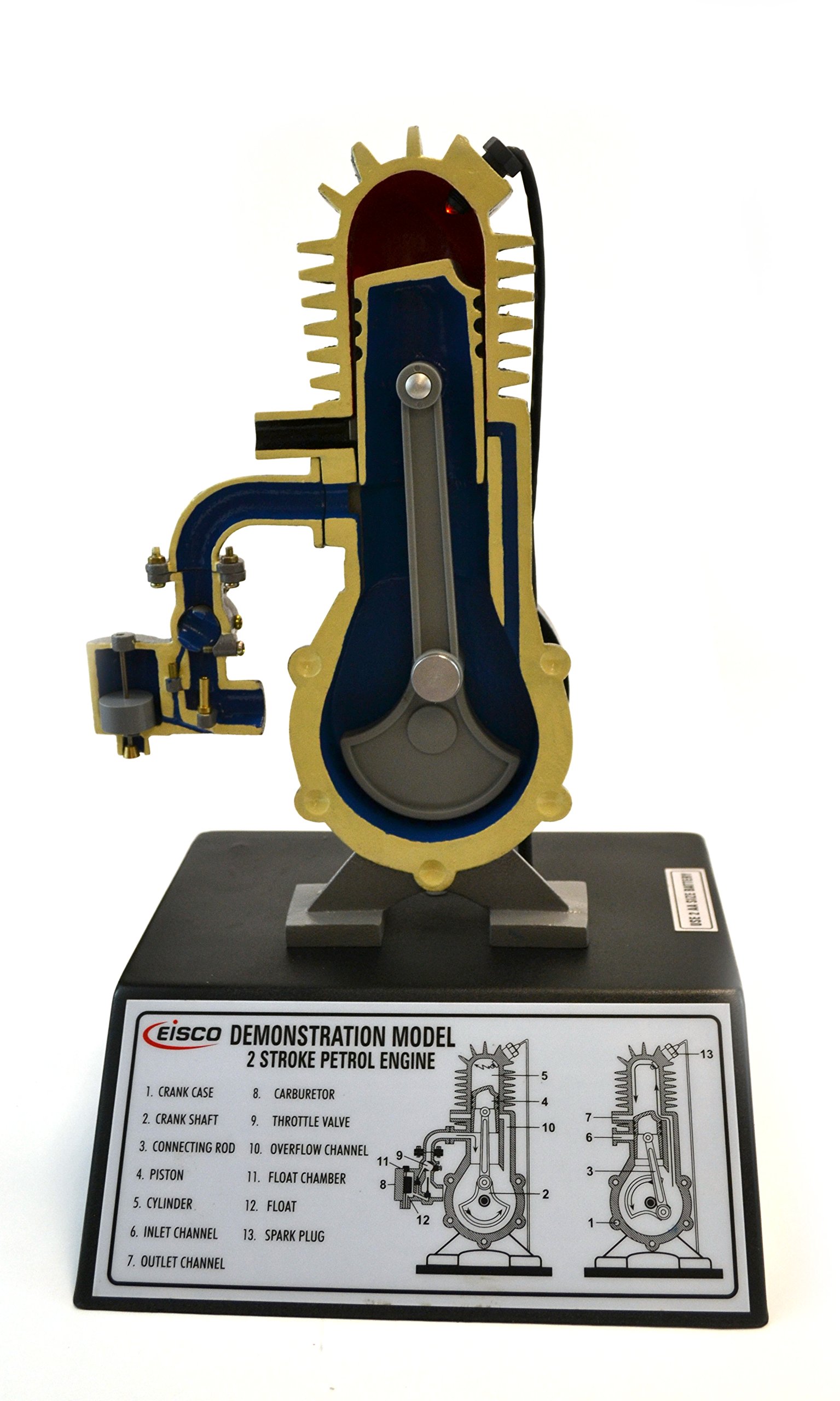 2 Stroke Gasoline Hand Crank Engine Model With Actuating Movable Parts