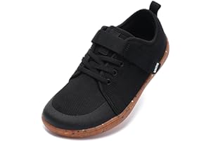 WHITIN Little/Big Kid Barefoot Shoes | Boys/Girls Lace-up Minimalist Sneakers | Wide Toe Box | Natural Flexible Fit