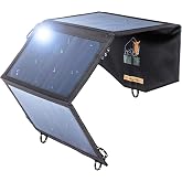 Ryno Tuff 21W Lightweight Portable Solar Charger for Camping - Foldable Solar Powered Cells with 2 USB Ports To Fast Charge Smartphones, Tablets &amp; Battery Packs -Charge While Hiking, Camping &amp; Fishing