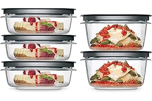 Rubbermaid Meal Prep Premier Food Storage Container, Grey, 10 Piece Set