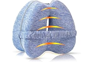 TASTTIN Memory Foam Knee Pillow for Side Sleepers, Leg Pillow for Support Sleeping, Elevation Pillow for Perfect for Relief from Twisted Spine, Sciatica, Leg Numbness, Back, Joint, Hip Pain (Blue)