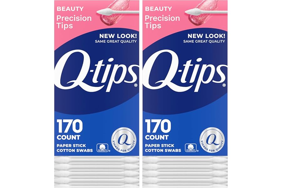 Q-tips Precision Tips Cotton Swabs 170 Count 2-Pack – Makeup Tools, Beauty, Personal Care & Household Essentials