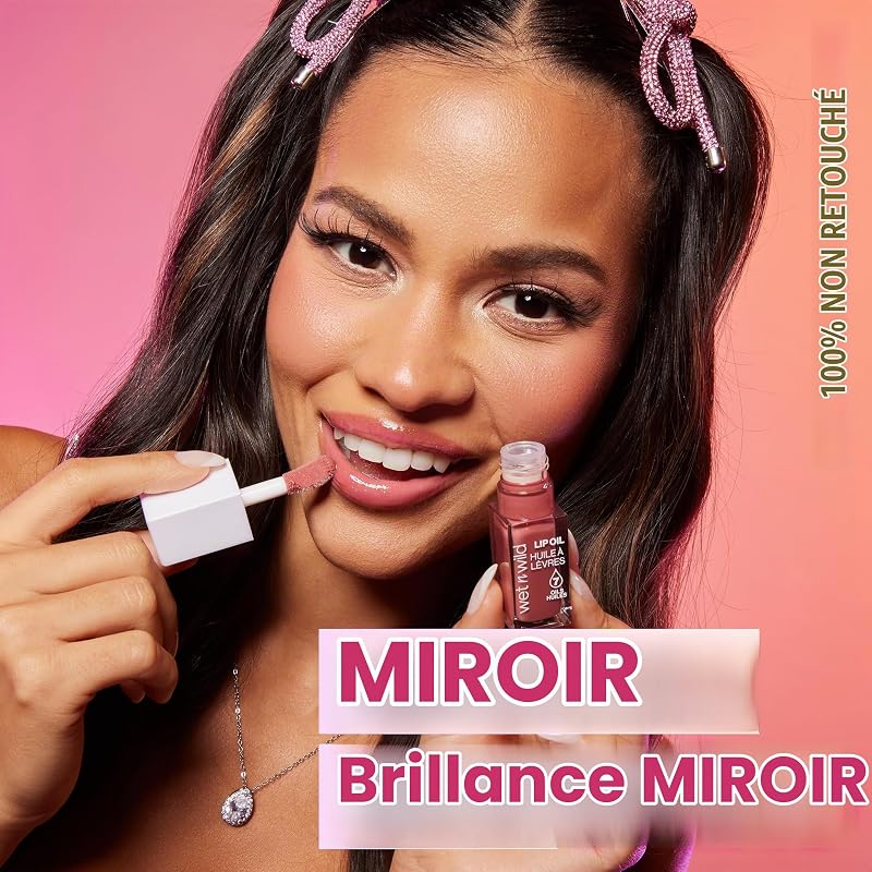 Huile à Lèvres Teintée, Gloss Marron Nourrissant et Non Collant Enrichi de 7 Huiles Naturelles, Formule Légère pour un Effet Brillant Miroir, Cocoa Rose