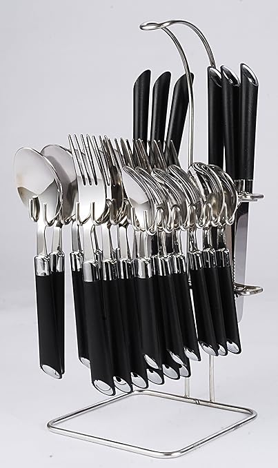 Elegante - Expressions 24 Pcs Cutlery Set - Black (SL- 109B )