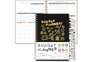 MEDOLOVE Budget Planner - Monthly Budget Book with Expense Tracker Notebook, Undated Debt Tracker & Bill Tracker Notebook, 5.5" x 8.5", The Perfect Personal Finance Organizer, Black