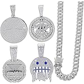 GuoShuang men big Rhinestone iced out cuban chain with pendant,cool necklace for men hip hop jewelry 24 INCH Chain