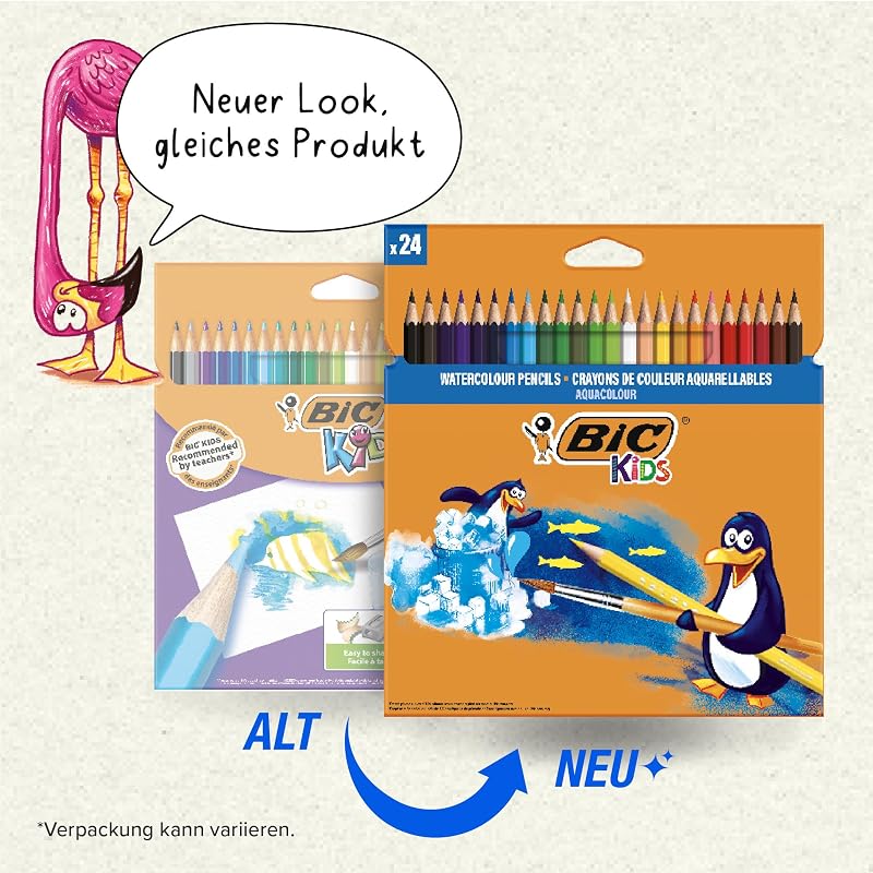 Aquacouleur Buntstifte mit Aquarell-Effekt – Leuchtende Farben, Sechskantform, Leicht Anzuspitzten, Ideal für Feine Übergänge, 24er Set