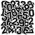 Number Iron On Patches, Numbers 0-9 Embroidery Applique Patch, DIY Decorative Heat Press Patches for Clothing Jeans Jackets Backpacks Hats (Black 50 Pcs)