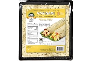 Norigami Egg Wraps Pea Protein - High Protein,Low Carb,Vegetarian Thin Healthy Wrap for Sandwiches-Ready To Fill And Serve-Certified Kosher,Non GMO,Gluten Free -6 Wraps Pea Wrap Sesame Seeds (2 Packs)