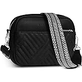 Vantamo Premium Quilted Crossbody Bags for Women with Anti-Pickpocket Clip, Vegan Leather Handbags, Travel Purses for Women