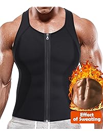 BRABIC Hot Sauna Sweat Suits,Zipper Closure Tank Top Shirt for Weight Lost,Waist Trainer Vest Slim Belt Workout Fitness-Breathable, Neoprene Fabric