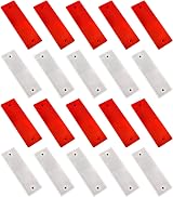 Heyu-Lotus 20 Pcs Reflectors Rectangular Rear Self Adhesive Red/White view 1