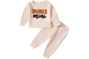 Mikrdoo Baby Girl Clothes Toddler Fall Winter Outfits/Inner Pullover Tops Pants Set Little Girls Clothing for 3M-3T