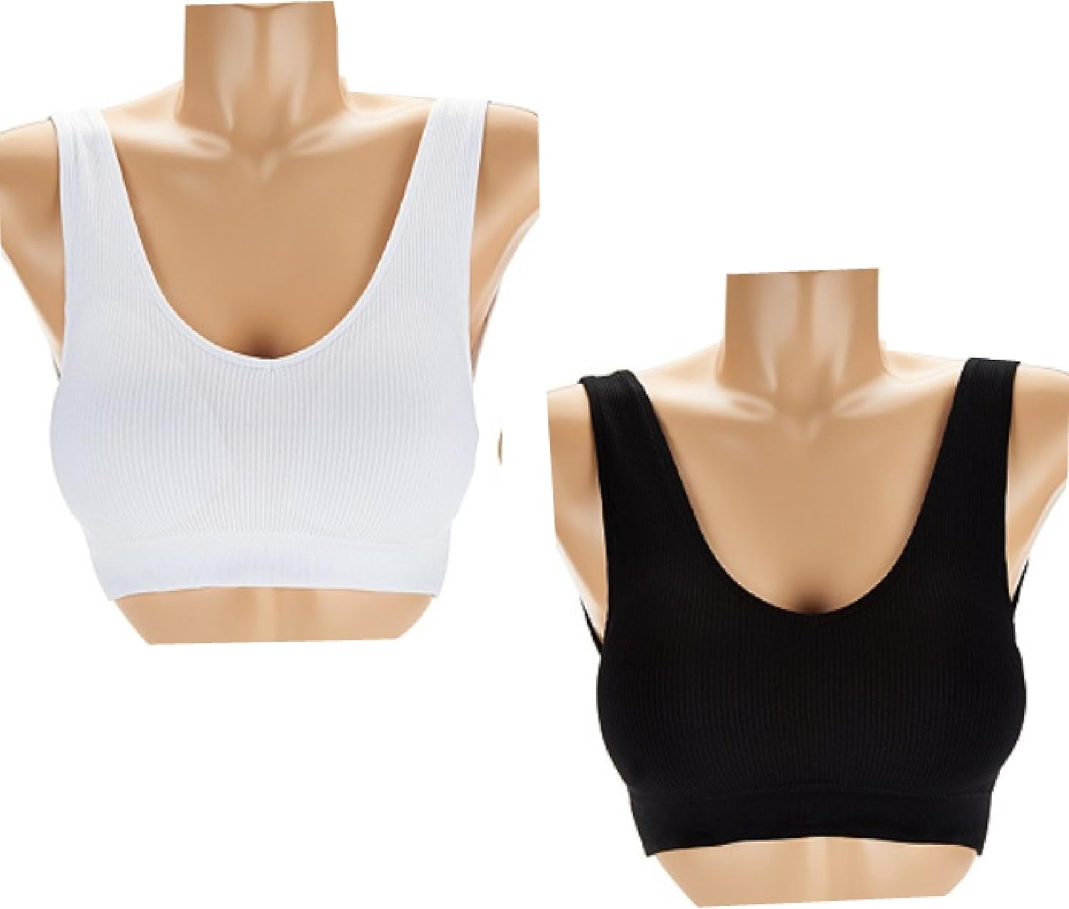Anybody Seamless Ribbed Bra with Removable Pads (Plus Size 3X Fits Bra