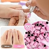MelodySusie 100 Pcs Nail Drill Bits 180 Grit Sanding Bands for 3/32" Nail Drill view 6