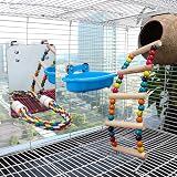 Mygeromon Bird Mirror Perches Rope Cage Toy for Parrots Budgies Small Birds view 3