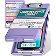 Tribe RN Nursing Clipboard with Storage - Medical Clipboard Nursing Essentials for Nurses and Nursing Students School Supplies with Quick Access Reference Guide (Purple)