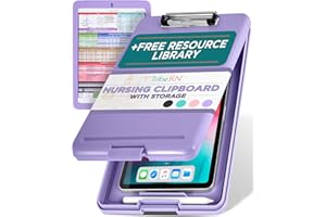 Tribe RN Nursing Clipboard with Storage - Medical Clipboard Nursing Essentials for Nurses and Nursing Students School Supplies with Quick Access Reference Guide (Purple)