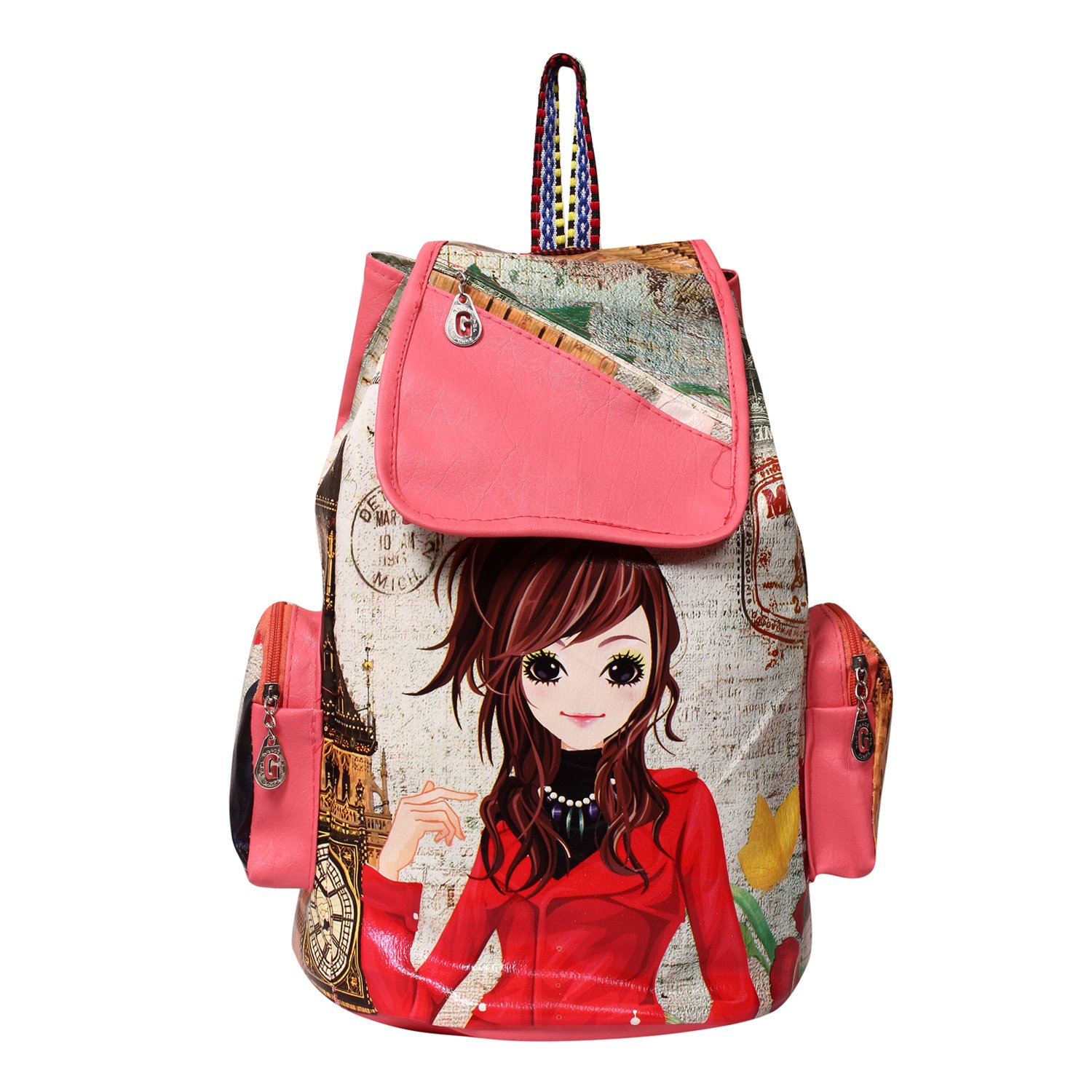 m a k women's leather messenger backpack bag