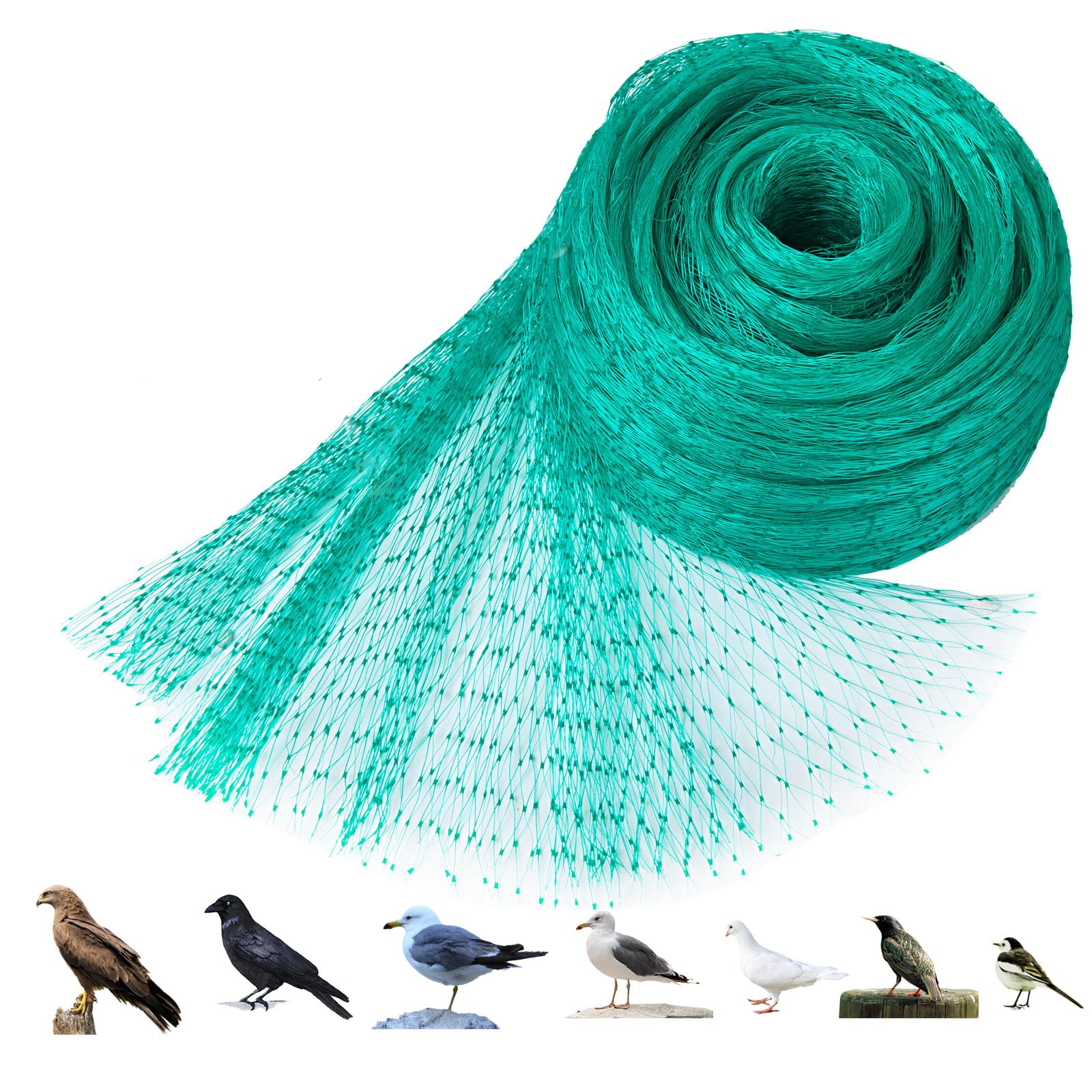 GWHOLE 4 x 10m Garden Netting Pond Mesh Netting for Plant Protection Protect Fruit Fish Trees, Garden, Poultry Breeding Netting, Green