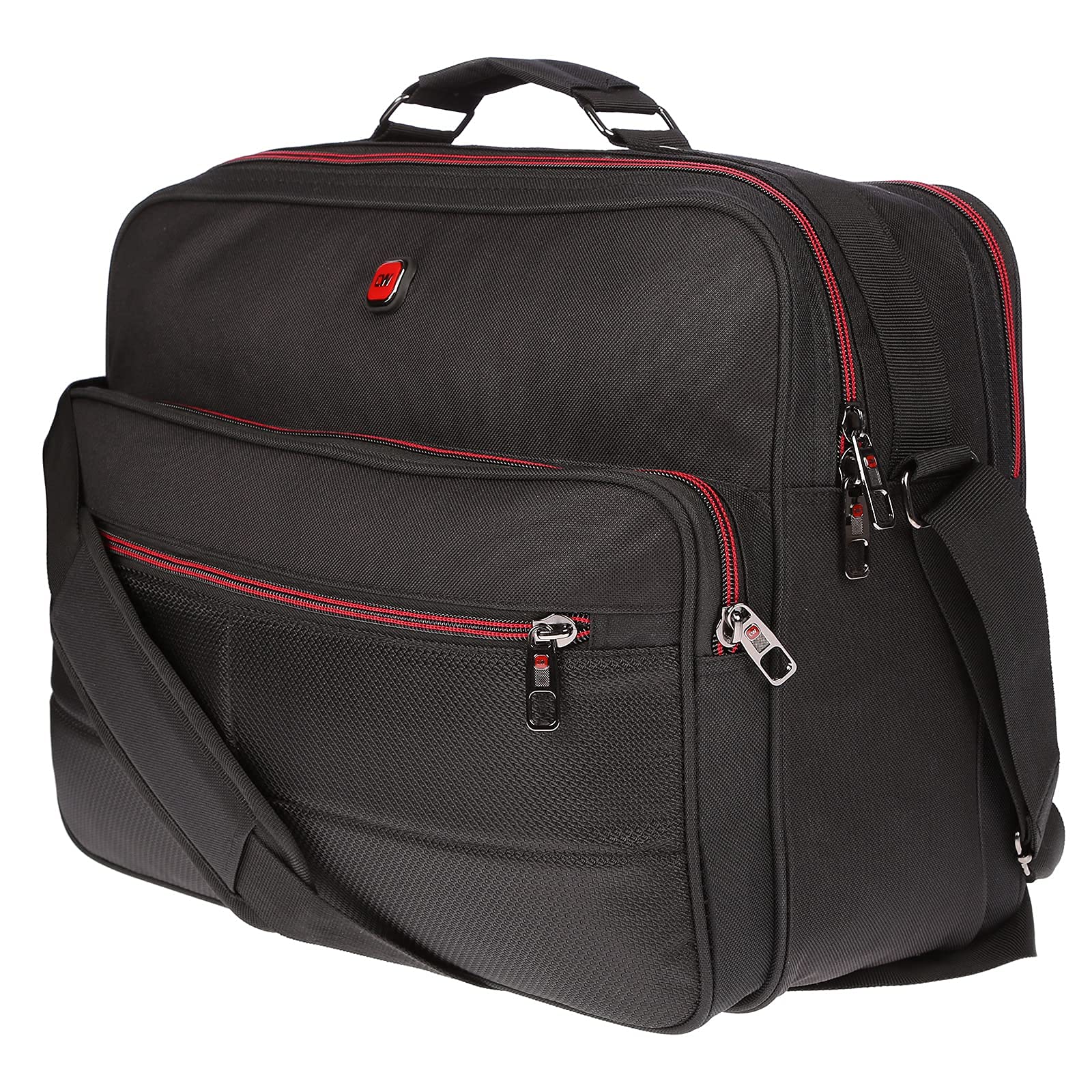 Christian Wippermann Premium Quality Rolling Work Bag for Men, Black, 39cm x 30cm x 16 cm, Shoulder Bag