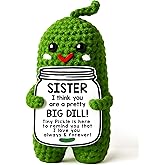 MAMAGIFTREE Valentines Day Gifts for Sister Funny Sister Birthday Gifts, Big Little Sister Gift from Sister, Handmade Crochet Pickle Present Adult Sister in Law for Women