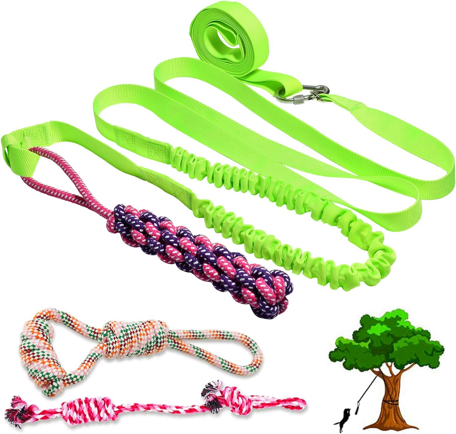 Dog Outdoor Bungee Hanging Toy, Interactive Tug of War