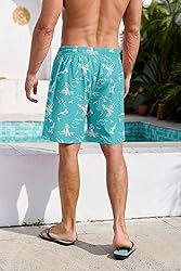 Lzzidou Men's Swim Trunks 8 Inch Inseam Mesh Lining