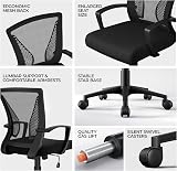Yaheetech Adjustable Ergonomic Mesh Office Chair with Armrests - Black view 6