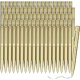 Teling 72 Pcs Small Ballpoint Pen Mini Pens Bulk 4 Inch Short Small Tiny Black Ink Ballpoint Writing Tool for Notebook Pockets Signature Notepads School Office(Gold,Classic Style)
