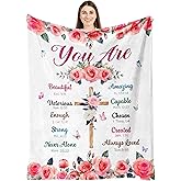 Ekpvgit Christian Gifts for Women Blanket 50"x60", Religious Gifts for Women Christian, Inspirational Birthday Catholic Spiritual & Baptism Confirmation Gifts for Girls