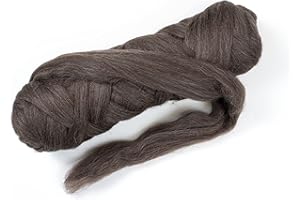 Kondoos Natural Wool Bulk roving, 2 lb. Best Wool for Spinning, arm Knitting, Felting, Chunky Blankets and Tapestry. Natural Colors, un-Dyed. (Mocha, 2 lb)
