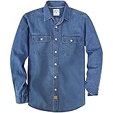 Dubinik® Mens Button Up Shirts Long Sleeve Casual Button Down Work Shirt Men Two Pocket Cotton with Comfortable