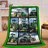 Tractor Blanket Soft Plush Fleece Farm Truck Throw Blankets Cozy Fuzzy Tractor Stuff Bedding Car Gifts for Women Girls Boys Kids Adults 40"X50"