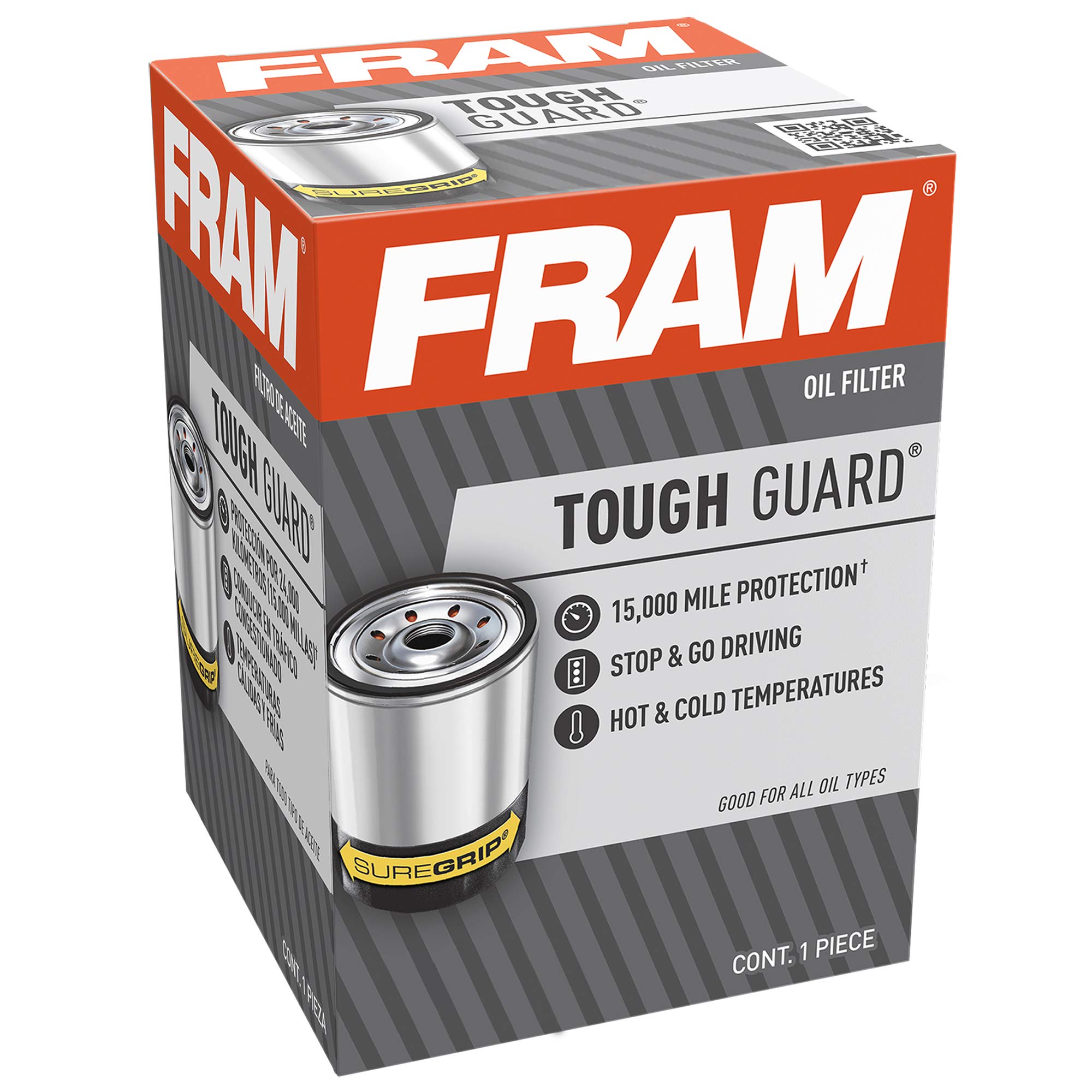 FRAM Tough Guard TG7317, 15K Mile Change Interval SpinOn Oil Filter