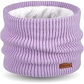 Oliumt Kids Neck Warmer Winter Neck Gaiters Knitted Infinity Scarf for Boys Girls Fleece Lined Ski Mask for Cold Weather