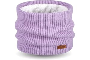 Oliumt Kids Neck Warmer Winter Neck Gaiters Knitted Infinity Scarf for Boys Girls Fleece Lined Ski Mask for Cold Weather