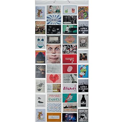 Goods & Gadgets Fotovorhang XXL Bildervorhang Photo-Vorhang mit 40 Taschen für 80 10 x 15 cm Fotos Postkarten Motivkarten - D
