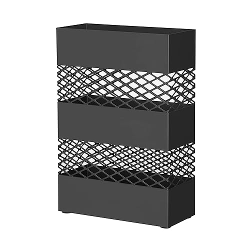 SONGMICS Metal Umbrella Stand, Rectangular Umbrella Holder Rack, with