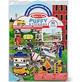 Melissa & Doug Vehicles Puffy Sticker Play Set Travel Toy with Double-Sided Background, 32 Reusable Puffy Stickers