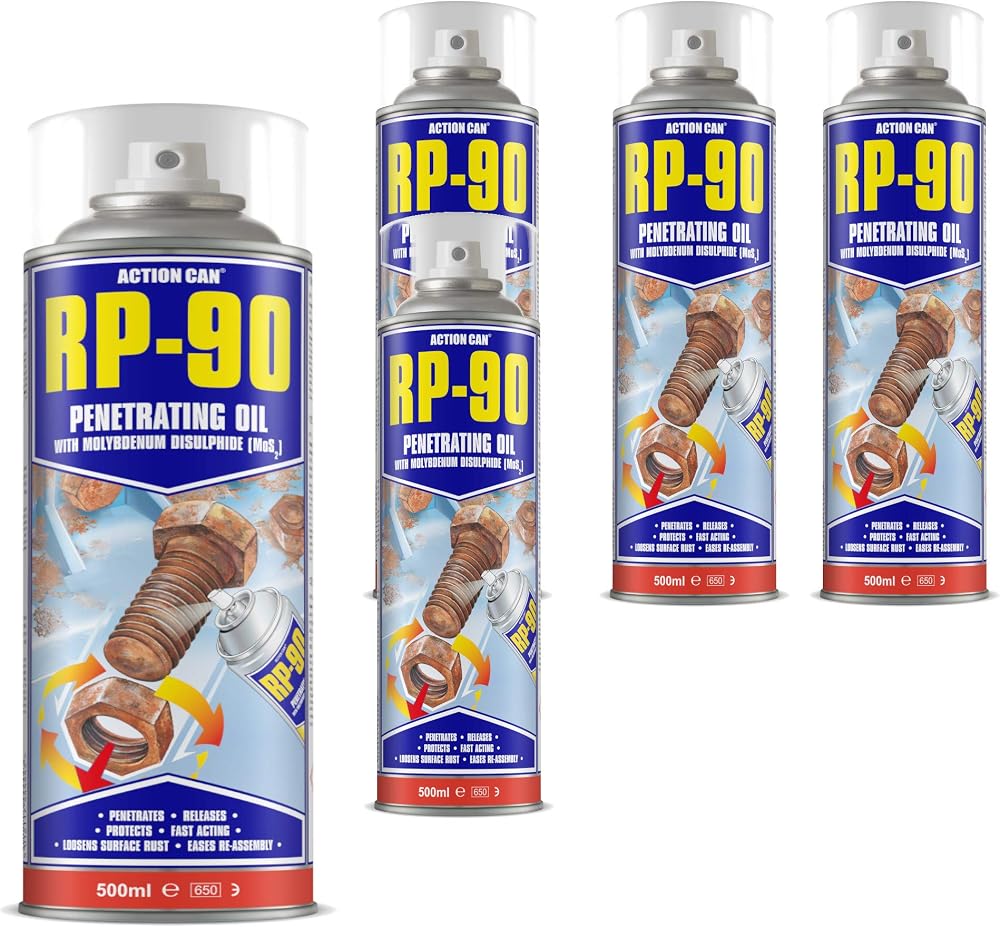 Action Can RP-90 Rapid Penetrating Oil with Molybdenum Disulfide 5 Pack