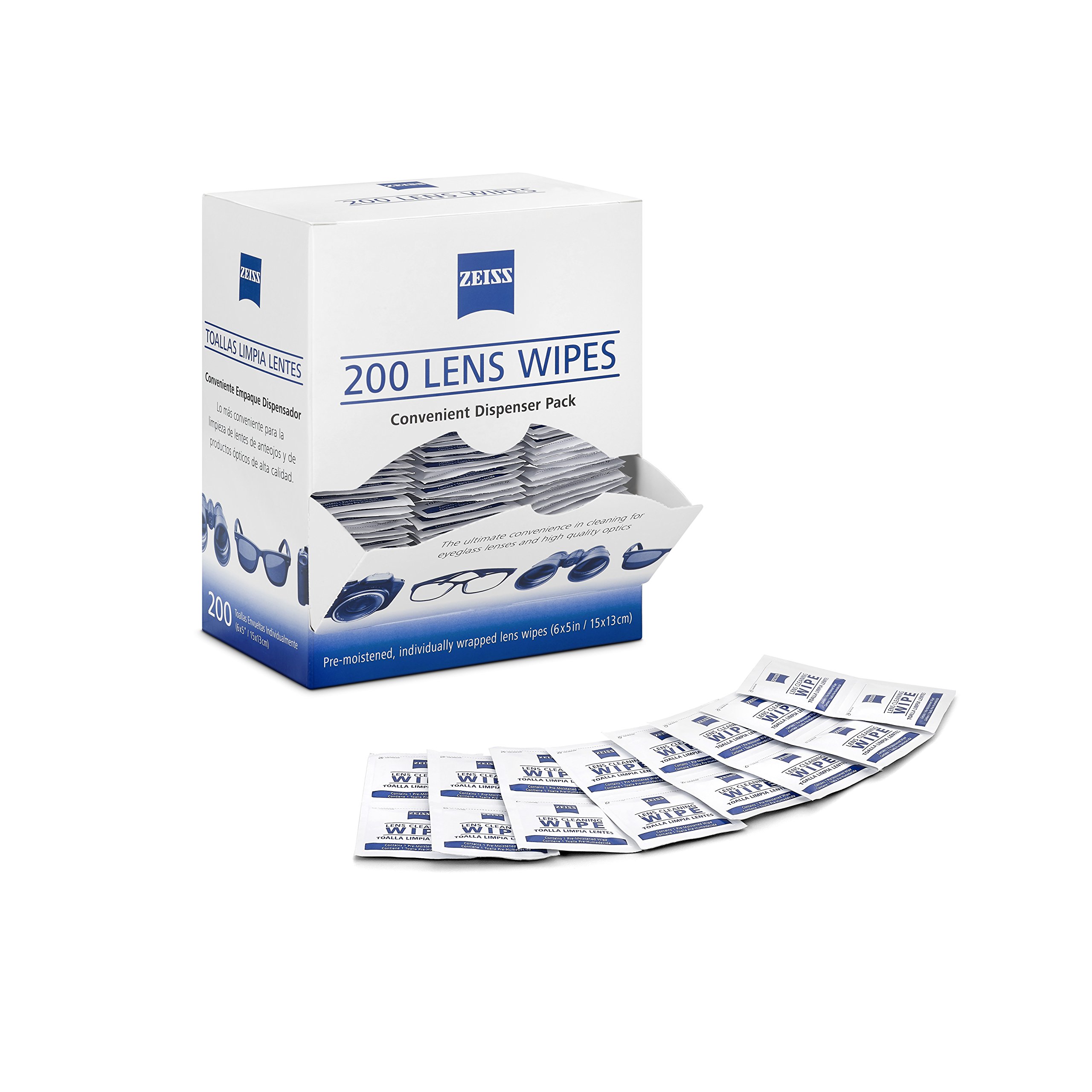 ZEISS PreMoistened Lens Cleaning Wipes 200 Count