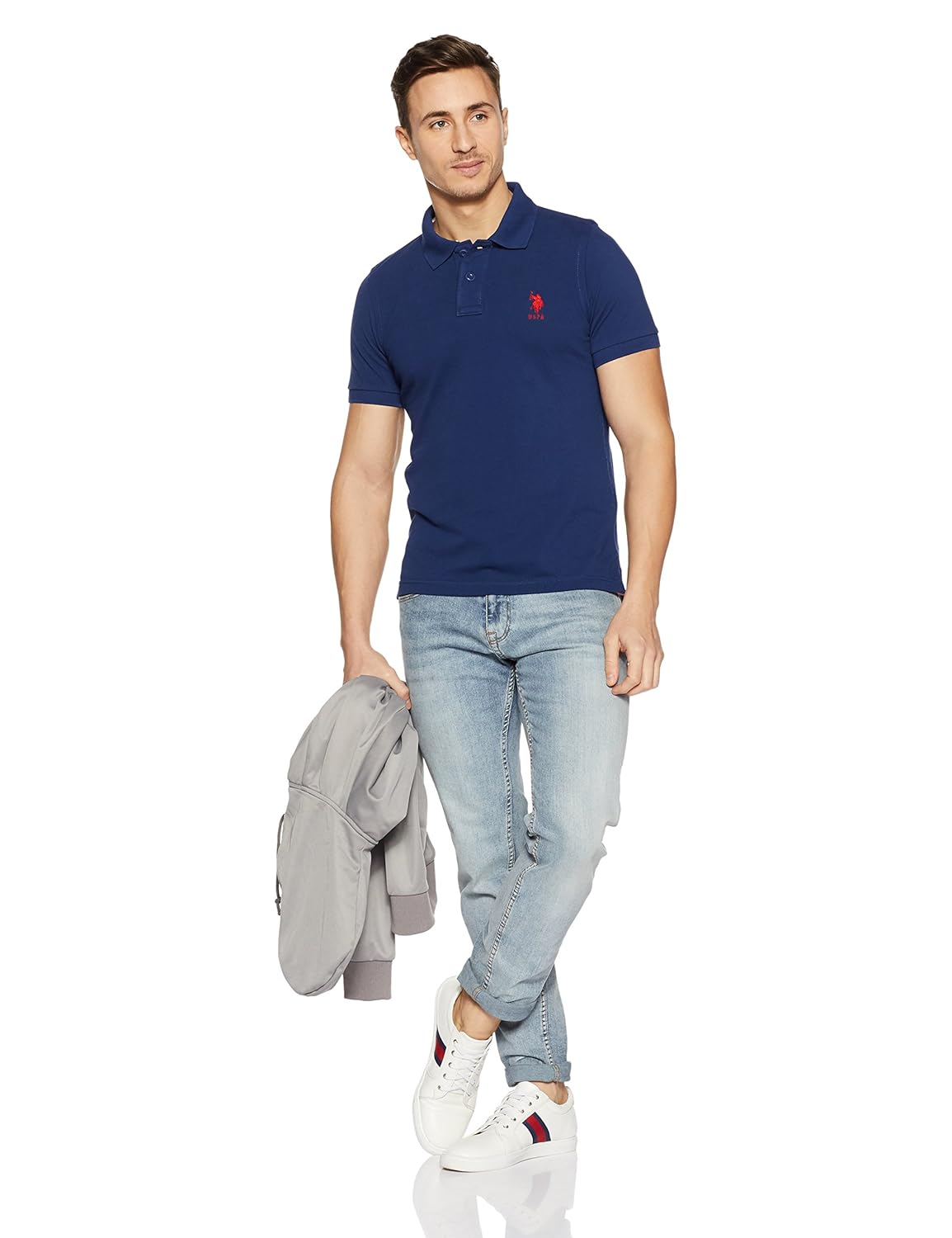 us polo association men's solid regular fit polo